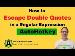 I am trying to write a regular expression that will match all double quoted strings across newlines. Regex 109 Three Ways To Escape Double Quotes In An Autohotkey Regular Expression Autohotkey