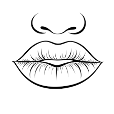 lips cartoon coloring page png