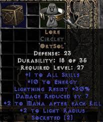 lore helm rune word diablo 2