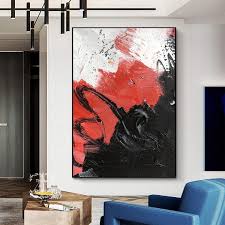 Red And Black Abstract Painting Large