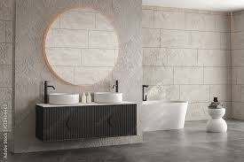 Minimalist Stone Tiles Bathroom