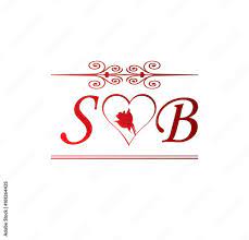 sb love initial with red and rose