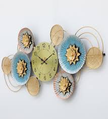 handmade multicolour metal wall clock
