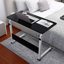 Laptop desk, laptop stand for bed and sofa, portable adjustable laptop table desk stand with mouse pad, ergonomic design lap tv bed. Mobile Standing Desk Bedside Computer Table Adjustable Height Laptop Stand Side Table On Wheels Small Tray Table For Standing Or Sitting Home Office Workstation Desk Black Pricepulse