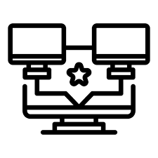 home office network icon outline home