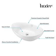 Luxier Oval Bathroom Ceramic Vessel