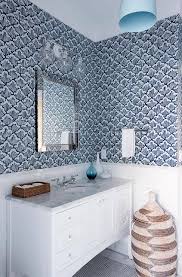 Blue Beach Style Bathroom With White