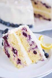 Lemon Blueberry Cake with Whipped Lemon Frosting gambar png