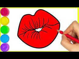 how to draw kissing lips drawing