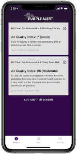 Realtime broadcasting air quality information on your phone for more than 180 countries. Purple Alert