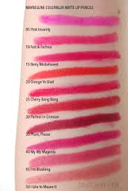 Maybelline Color Blur Matte Lip Pencils Swatches Lip