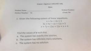Solved Linear Algebra I Math 140 Quiz