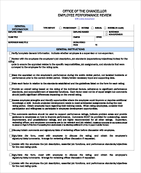 Sample Employee Performance Review 7 Documents In Word Pdf