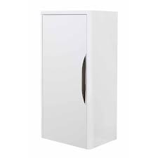 We have the best selection of vanities to fit different bathroom sizes. High Gloss White Curved Medium Wall Mounted Cupboard