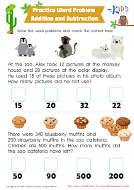 And Subtraction Word Problem Worksheet