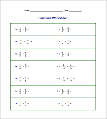 The fractions in these problems have unlike denominators. 15 Adding And Subtracting Fractions Worksheets Free Pdf Documents Download Free Premium Templates