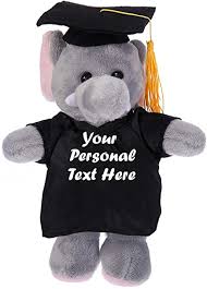 Maybe you would like to learn more about one of these? Amazon Com Plushland Plush Stuffed Animal Toys 8 Inches Present Gifts For Graduation Day Personalized Text Name Or Your School Logo On Gown Best For Any Grad School Kids Graduation Elephant Black Gown