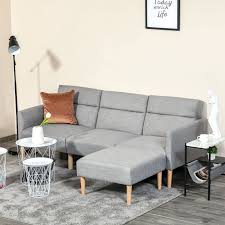 homcom upholstered sofa bed reversible