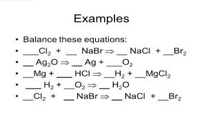 Balance The Given Chemical Equations