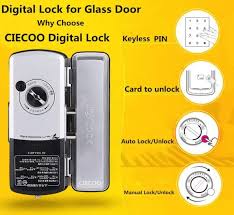 frameless glass door digital lock