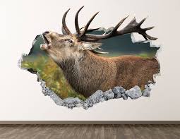 Forest Deer Wall Decal Animal 3d