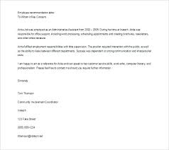 Draft Of Reference Letter Editable Job Recommendation Letter For