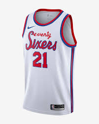Sleeveless dress in soft cotton jersey with a small opening and button at the back of the neck. Joel Embiid 76ers Classic Edition Nike Nba Swingman Jersey Nike Com