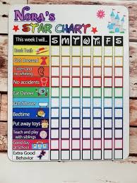 Star Chart Dry Erase Board 8x10 Kids Chart Chore Chart