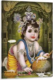 Wall Painting Indian God Poster Krishna