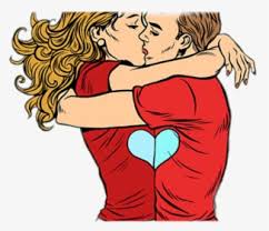 couple love kissing cartoon