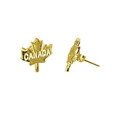 24k gold plated canada stud earrings