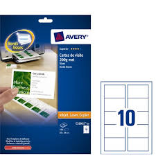 Avery C32011 25 Business Cards 85 X 54mm 10 Per Sheet 250 Cards