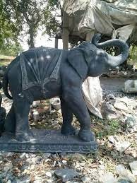 Grey And Black Garden Elephant Statue