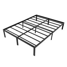 Lusimo Black Metal Queen Platform Bed Frame With Storage Space 81 5 In D X 61 5 In W X 14 In H
