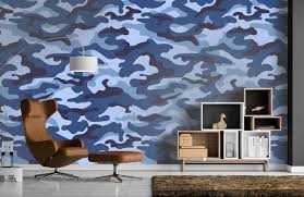 Blue Camouflage Photo Wallpaper