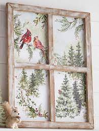 Window Frame Wall Decor With Cardinals