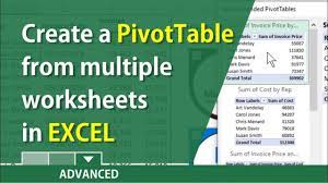 create a pivottable in excel using