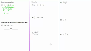 Algebra 2 Chapter 5 Review