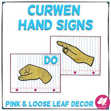 Blue Pink Loose Leaf Music Classroom Decor Curwen Hand Signs