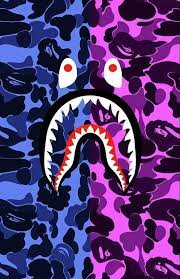 Purple Camo Shark Face Wallpaper
