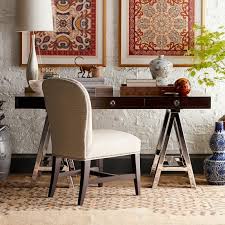 Looking at creating a desk for your home office? Mason Wood Top Ebony Desk Williams Sonoma