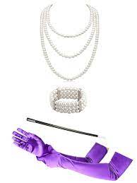 Amazon.com: Zivyes Purple Gloves Costumes Jessica Rabbit Costume Women  Necklace Bracelet Gloves Plastic Holder : Toys & Games