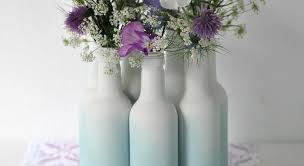 Upcycled Ombre Wine Bottle Vase With