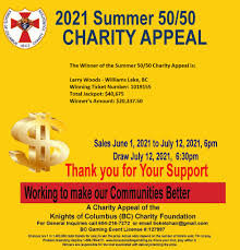 2021 summer 50 50 charity appeal draw
