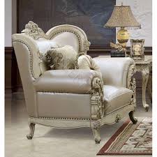 french provincial carved beige leather