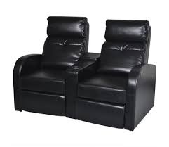 Leather recliner sofas combine the best of both worlds. Vidaxl 2 Seater Home Theater Recliner Sofa Black Faux Leather Vidaxl Com