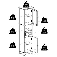 Alps Tall Storage Cabinet Black