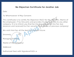 no objection certificate noc noc