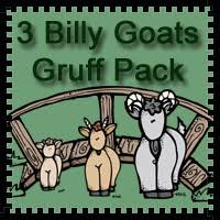 Print in a large size and the pictures will still appear clearly. 3 Dinosaurs 3 Billy Goats Gruff Pack