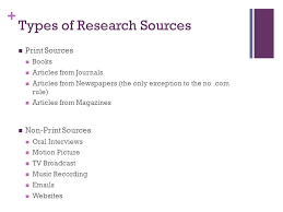 Research Source Basics Types Of Research Sources Print Sources
